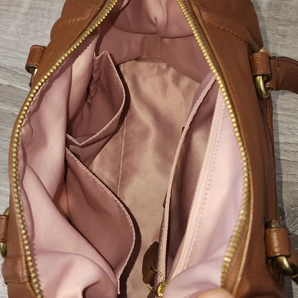 COACH Ashley Madison English Tan Convertible Leather Satchel - Picture 13 of 14